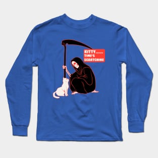 Grim Reaper And Cat Long Sleeve T-Shirt